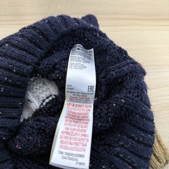 Marks & Spencer Toddler Cable Knit Chunky Sweater Tri Color Neutral 2-3 Yrs - Picture 7 of 7